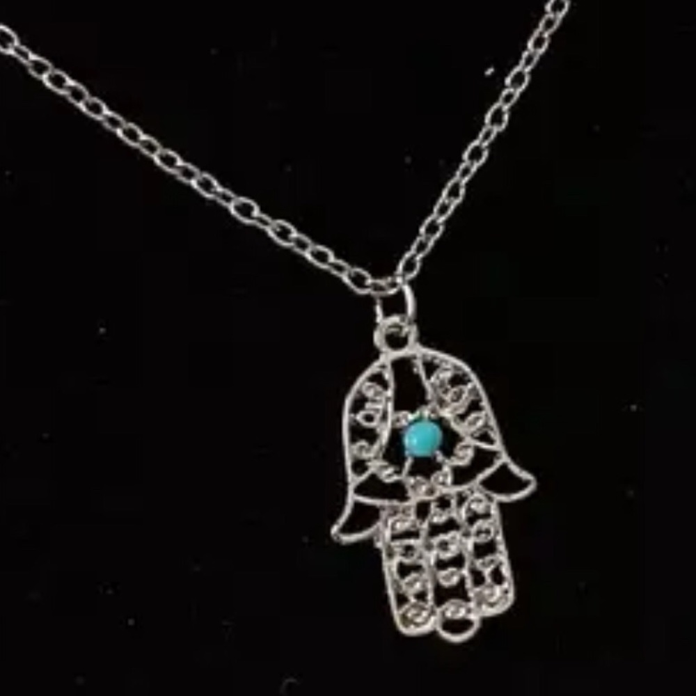 Hamsa silver necklace NEW